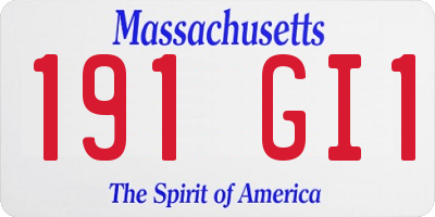 MA license plate 191GI1