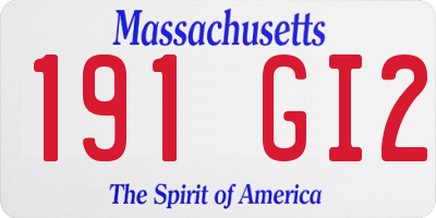 MA license plate 191GI2