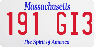 MA license plate 191GI3