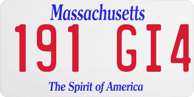 MA license plate 191GI4