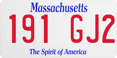 MA license plate 191GJ2