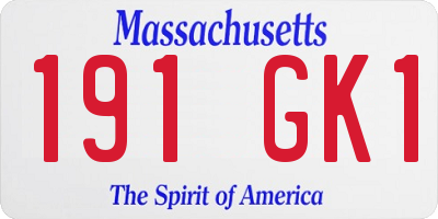 MA license plate 191GK1