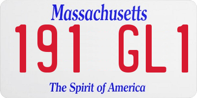 MA license plate 191GL1