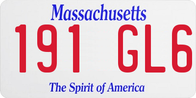 MA license plate 191GL6