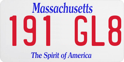 MA license plate 191GL8