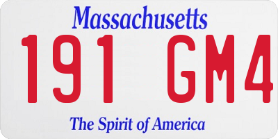 MA license plate 191GM4