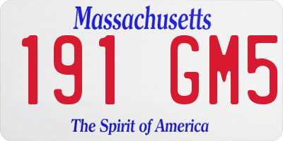 MA license plate 191GM5
