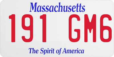 MA license plate 191GM6