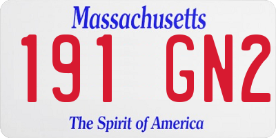 MA license plate 191GN2