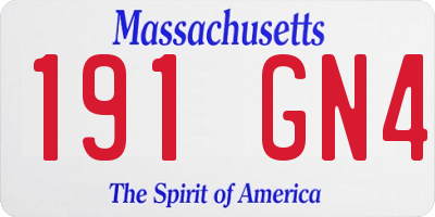MA license plate 191GN4