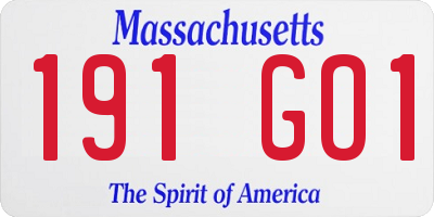 MA license plate 191GO1