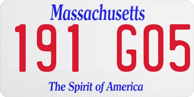 MA license plate 191GO5