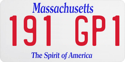 MA license plate 191GP1