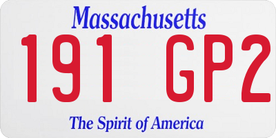 MA license plate 191GP2