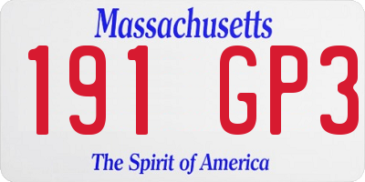 MA license plate 191GP3