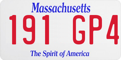 MA license plate 191GP4