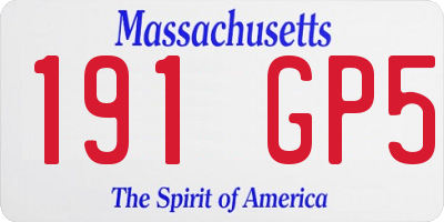 MA license plate 191GP5