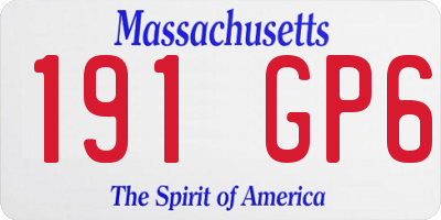 MA license plate 191GP6
