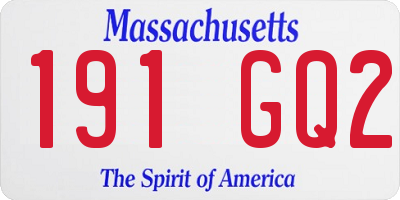 MA license plate 191GQ2