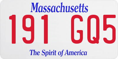 MA license plate 191GQ5