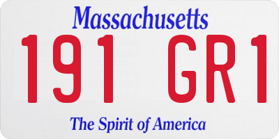 MA license plate 191GR1