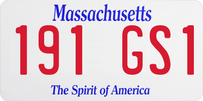 MA license plate 191GS1