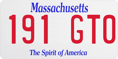 MA license plate 191GT0