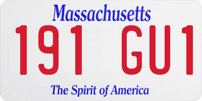 MA license plate 191GU1