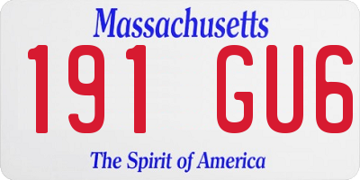 MA license plate 191GU6