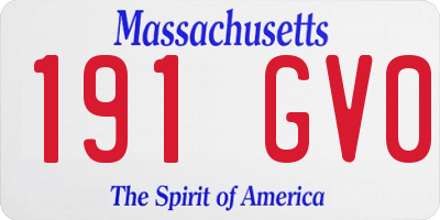MA license plate 191GV0