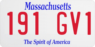 MA license plate 191GV1