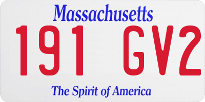 MA license plate 191GV2