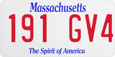 MA license plate 191GV4