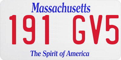 MA license plate 191GV5