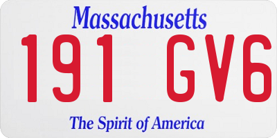 MA license plate 191GV6