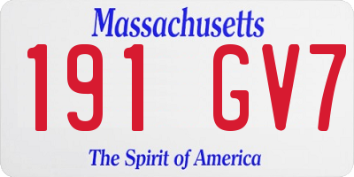 MA license plate 191GV7