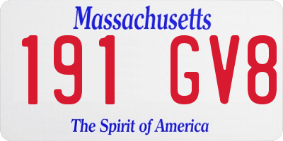 MA license plate 191GV8
