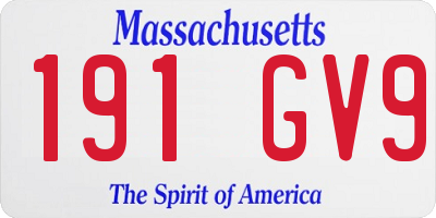 MA license plate 191GV9
