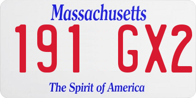 MA license plate 191GX2