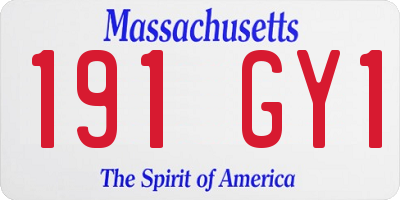 MA license plate 191GY1