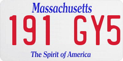 MA license plate 191GY5