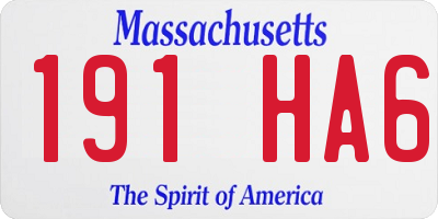 MA license plate 191HA6