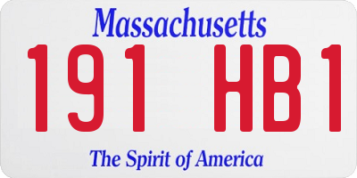 MA license plate 191HB1
