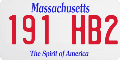 MA license plate 191HB2