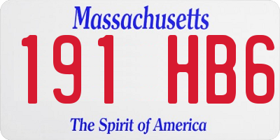 MA license plate 191HB6