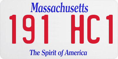 MA license plate 191HC1