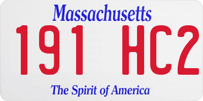 MA license plate 191HC2