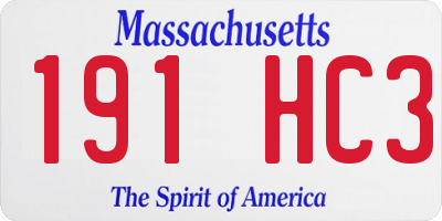MA license plate 191HC3