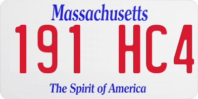 MA license plate 191HC4