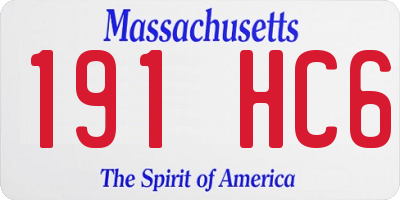 MA license plate 191HC6